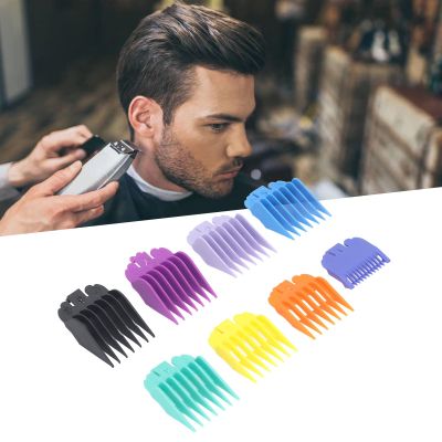 8 PCS Hair Clipper Combs Guides, Professional Razors Oil Head Gradient Push Clipper, Color Coded Clipper Combs Replacement for Clippers/Trimmers