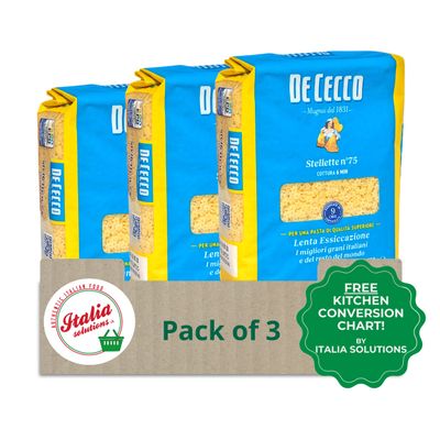 Italia Solutions UK De Cecco Stellette no.75-500g Tiny Star Shapes for Soups and Broths - Pack of 3