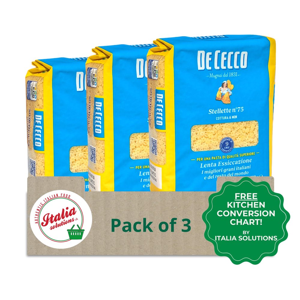 Italia Solutions UK De Cecco Stellette no.75-500g Tiny Star Shapes for Soups and Broths - Pack of 3