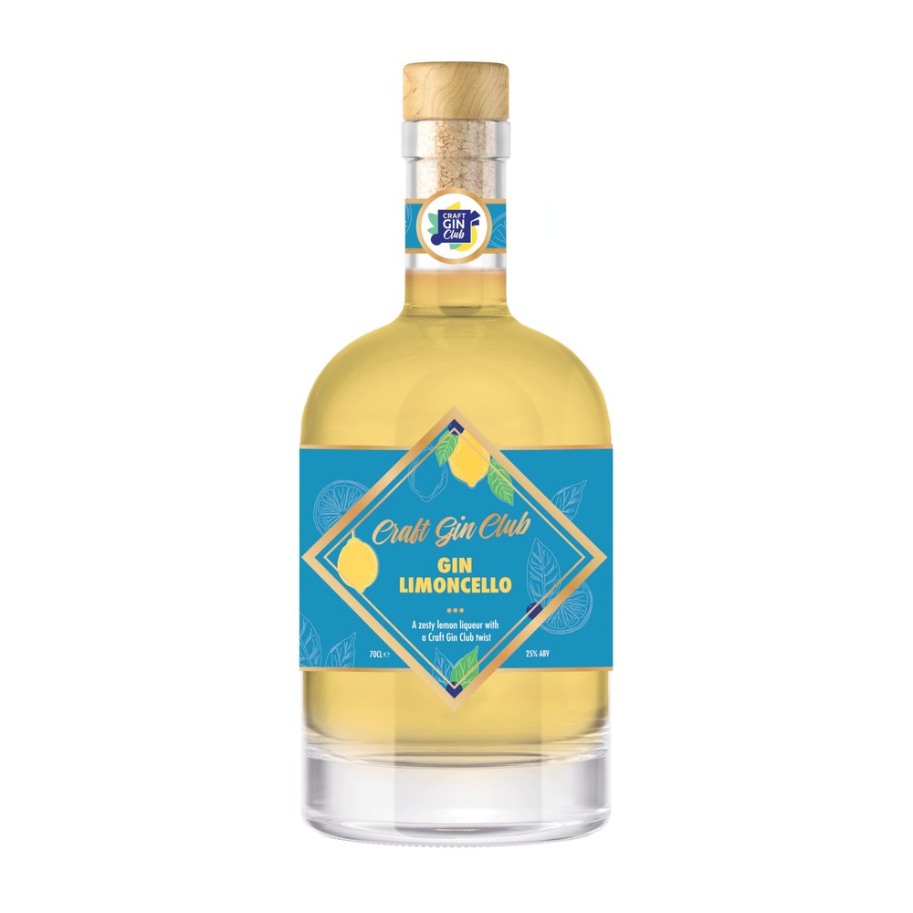 Limoncello 70cl - Craft Gin Club - Perfect for Limoncello Spritz at Home - Traditional Italian Recipe - Made from Gin, Fresh Lemon peel and Sicilian Lemon Oil