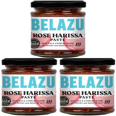 Belazu Rose Harissa Paste 130g Pack of 3 - Authentic North African Spice Blend for Exquisite Culinary Creations!