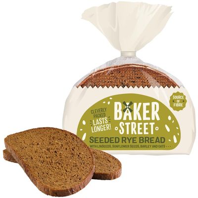 Baker Street Seeded Rye Bread | Wholesome and Delicious Wholemeal Bread | Healthy and Nutritious | Long Life Freshness | Source of fiber (2 Pack)