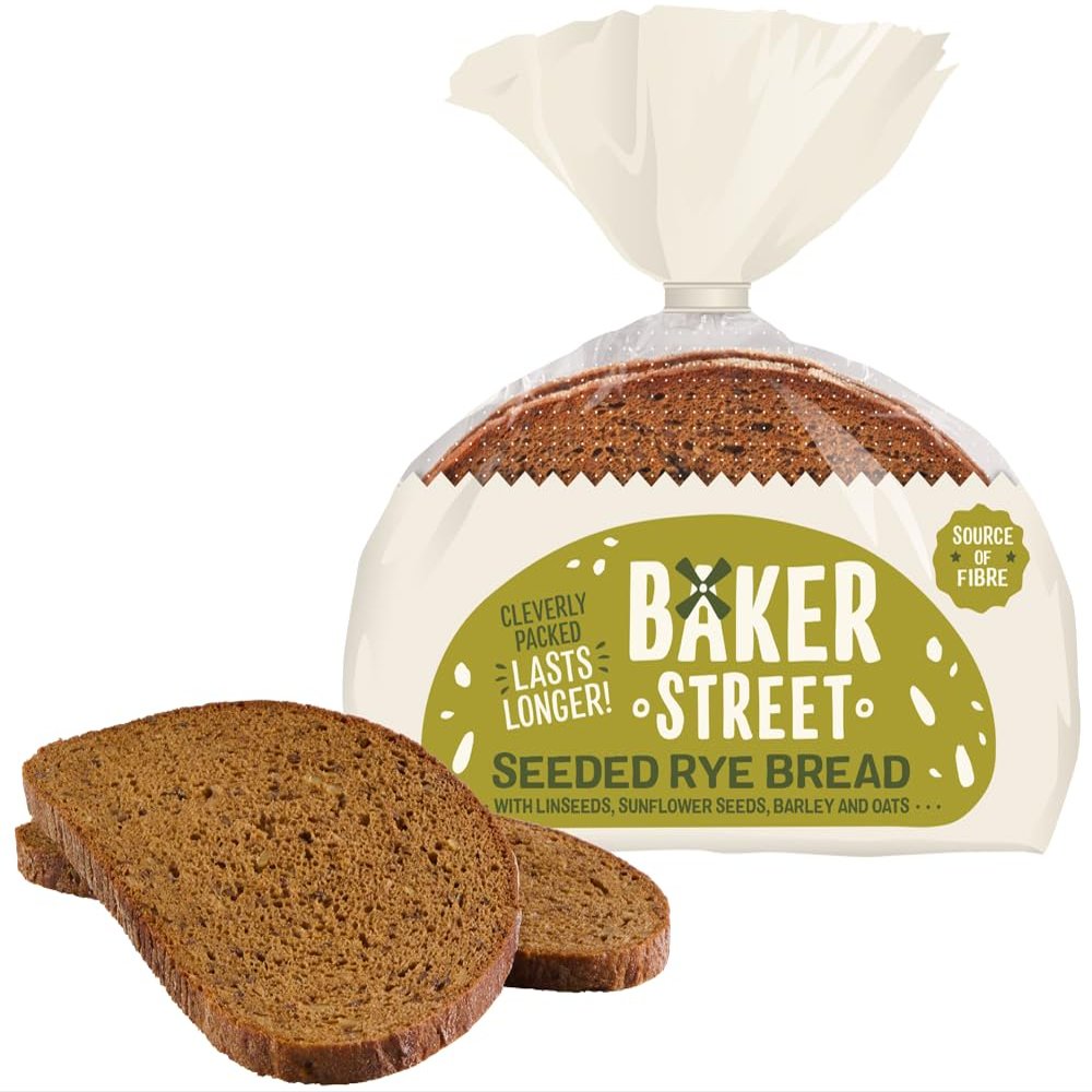 Baker Street Seeded Rye Bread | Wholesome and Delicious Wholemeal Bread | Healthy and Nutritious | Long Life Freshness | Source of fiber (2 Pack)