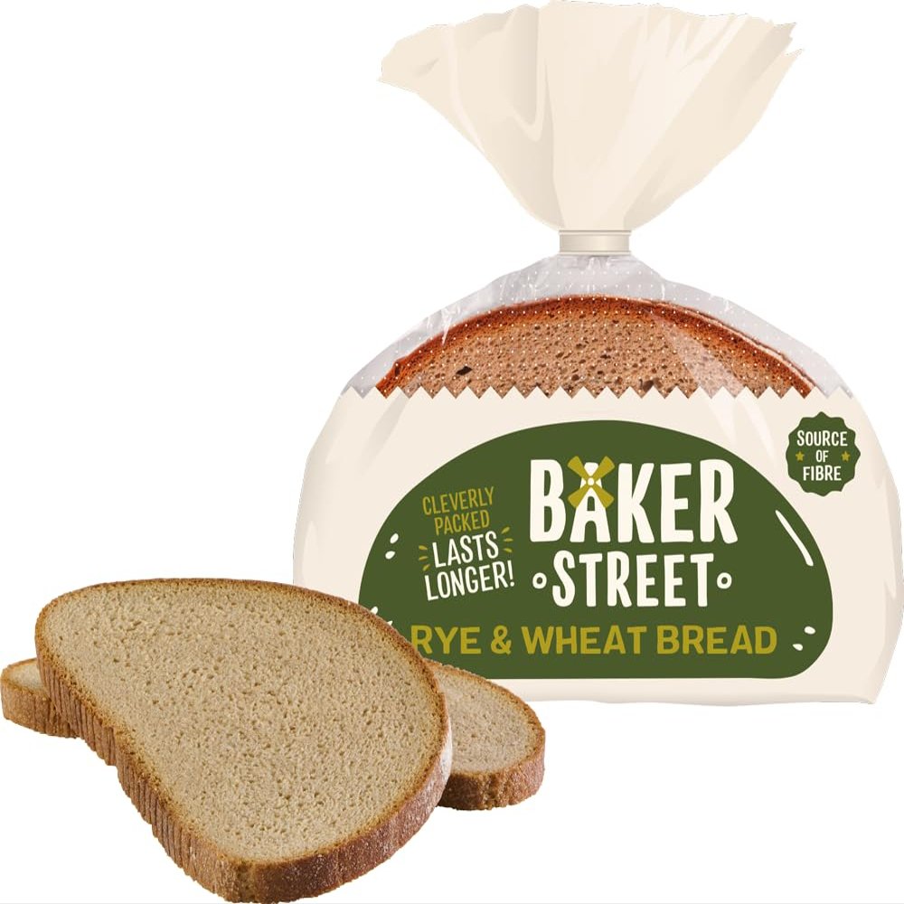 Baker Street Wheat Rye Bread | Wholesome and Delicious Wholemeal Bread | Healthy and Nutritious | Long Life Freshness | Source of fiber (7 Pack)