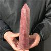 EKFBQBGW Natural Strawberry Crystal Obelisk Wine Red Crystal Pyramid Collection Home Collections view 1