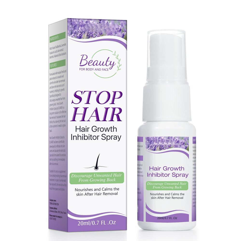 Hair Growth Inhibitor, Non-Irritating Hair Inhibitor, Hair Stop Growth Spray, Permanent Hair Removal Spray for Underarm, Arm, Leg, Bikini Areas, Body, Face, Painless for Men and Women