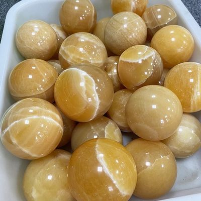 EKFBQBGW Nature Orange Calcite Spheres Stone Quartz Balls Beautiful Home Collections (Size : White)