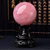 EKFBQBGW 8-9cm Natural Crystal Rose Quartz Ball Stone Ornaments Ball Home Decoration Stone Free Wooden Frame Gift Home Collections view 4