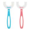 Kids Toothbrushes,2 Pcs U Shaped Toothbrush 360All-Round Cleaning Silicone Teeth Brush for Kids Blue and Pink (6-12 Years Old) view 1