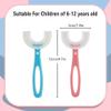 Kids Toothbrushes,2 Pcs U Shaped Toothbrush 360All-Round Cleaning Silicone Teeth Brush for Kids Blue and Pink (6-12 Years Old) view 2