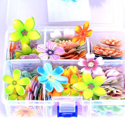 100 Pieces Cake Decorations,Butterfly Edible Cake decorations, Flower Cake Decoration Family Cupcake Wedding Cake Birthday Party Food Decoration (360 Pieces Flower)