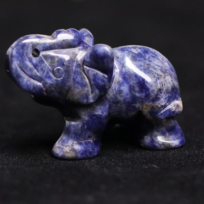1PC Natural Crystal Rose Quartz Elephant Ornaments Amethyst Obsidian Animals Stone Crafts Small Decoration Home Decor Household Home Collections ( Color : Lapis Lazuli , Size : 1pc length 1.49*-1.65in