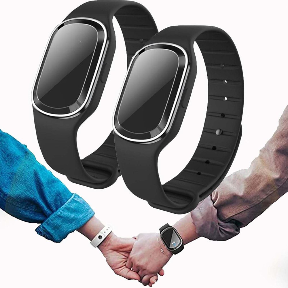 Moskitopro Bracelet, Moskitopro Bracelet, Moskitopro Watch USB Rechargeable Waterproof Bracelet for Adults and Children (Black 2PC)