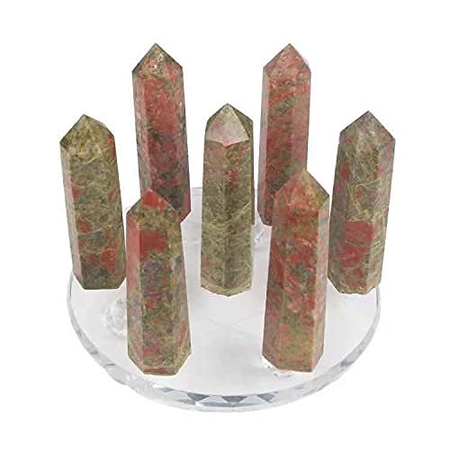 EKFBQBGW 1 Set Natural Seven Star Array Flower Emerald Quartz Crystal Epidote Stone Point Home Collections