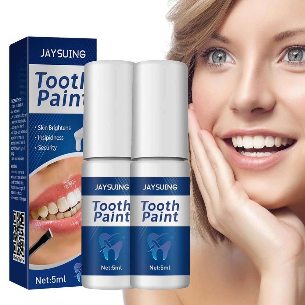 Bisienya Tooth Whitening Paint, Teeth Whitening Pen, Gel, Polish, Essence, Instant Stain Removal 2Pcs