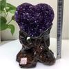 EKFBQBGW Large Natural Amethyst Raw Quartz - Heart Shape Amethyst Crystals Cluster - Druzy Geode Gemstone Sculpture - Deep Purple Crystals,appro.3lbs Home Collections (Size : Appro.2.2lbs) view 2