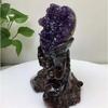 EKFBQBGW Large Natural Amethyst Raw Quartz - Heart Shape Amethyst Crystals Cluster - Druzy Geode Gemstone Sculpture - Deep Purple Crystals,appro.3lbs Home Collections (Size : Appro.2.2lbs) view 4