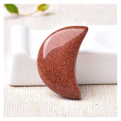 1PC Natural Quartz Crystal Crescent Moon Shaped Gemstone Stone Natural Polished Quartz Crystals Home Decoration DIY Gift Decoration Gift Home Collections ( Color : Gold Sandstone , Size : 35x22x10mm )