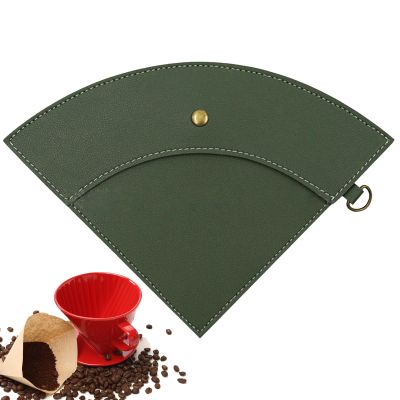 Coffee Filter Cone Holder, Reusable Coffee Filter Paper Storage Bag, Waterproof Bag, Portable Outdoor Bag with Hook, Green, Refer to , Unisex
