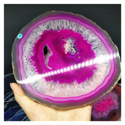 15-18CM & Blue Agate Slabs Rough Natural Stones Slice Original Crystal Quartz Coasters and Holders Kitchen Accessory Decor Home Collections (Color : Green, Size : 1pc)