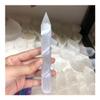 EKFBQBGW Gift for Family New Spiritual Gemstone Natural Spiral Rod White Selenite Wand Point for Lucky Stone Crystal Home Collections view 1