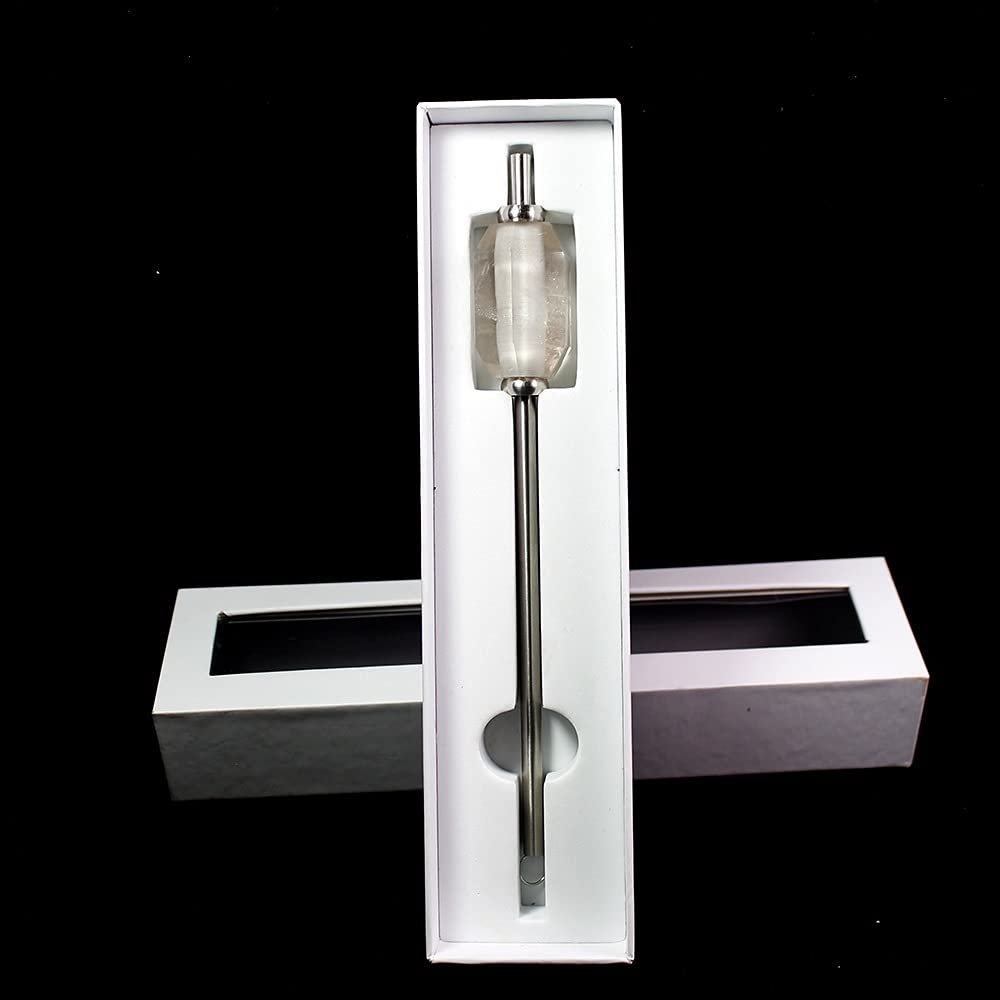 for Eco-Friendly Reusable Natural Crystal Amethyst Stainless Steel Drink Straw Rose Quartz with Brush Gift Home Collections (Color : Clear Quartz)