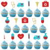 Qttier 18Pcs Nurse Cupcake Toppers, Nurse Graduation Toothpicks,RN Themed Cupcake Toppers,Nurse Retirement Cake Picks,Nurse Graduation Decorations view 1