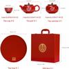 wanghaiyanBD Ceramic tea set, Wedding Traditional Festive Red Everything Goes Well Ceramic Kungfu Tea Set Ceremony Wedding Party Newlyweds view 4