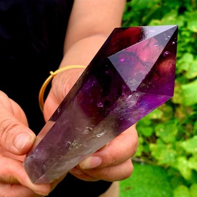 EKFBQBGW Natural Brazilian Amethyst Bone Cluster Scepter Quartz Crystal Scepter Point Home Collections (Size : 400-500g)