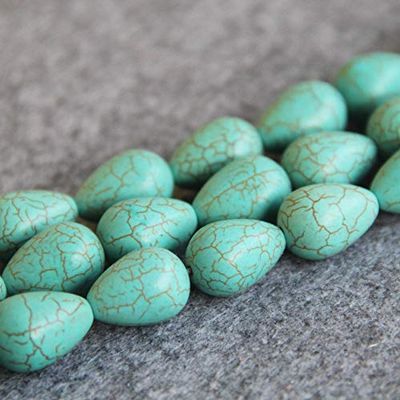10x15mm Drop Blue Turkey Loose Beads DIY Women 15" 2pc/Lot Jewelry Making Design Home Collections