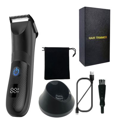 Body Grooming Electric Intimate Shaver For Men Intimate Hair Trimmer For Groin Area & Pubic Hair Waterproof Wet/Dry Electric Shaver For Men Pubic Hair Waterproof Cordless Rechargeable Body Groomer