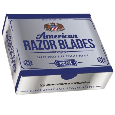 American Razor Blades - Ultra Sharp Single Edge Razor Blades for Professional Barbers, Ideal for Precision Shaving and Beard Detailing, Durable 100-Pack