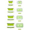 ZLJSHZS es 4Pcs Set Foldable Silicone Food Fruit Salad Storage Food Box Container Dinnerware Conveniently view 2