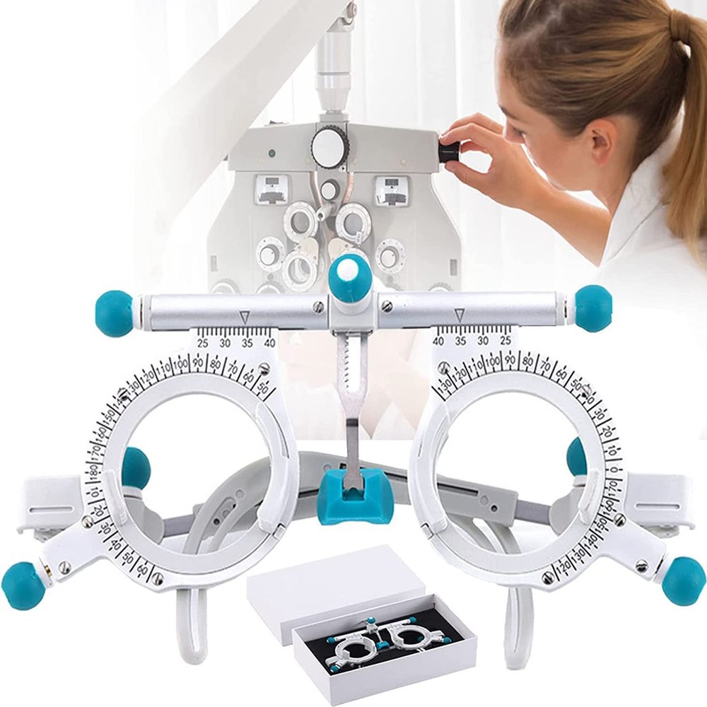 Adjustable Optometric Universal Optical Trial Frame - 48-80mm Pd, 50g Ultralight Titanium Lens, Optometry Test Eyepiece - Optimal for Testing Vision