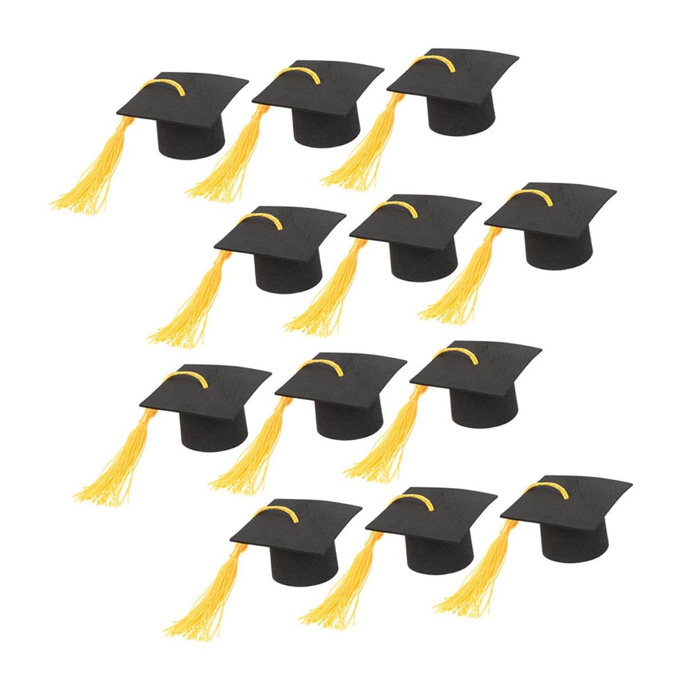 CORHAD 12pcs Graduation Cap Cake Toppers Party Decorations Vibrant Tassels for Graduation Celebrations for and Desserts Exceptional Craftsmanship