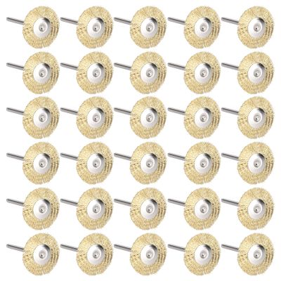 30Pcs Stainless Steel Wire Brushes Wheel Cup Pen Cleaning Brush Set Polishing Attachment Kit for Grinder Tools Mini Wood Carving Rust Paint Removal Polishing Tool (copper wire)