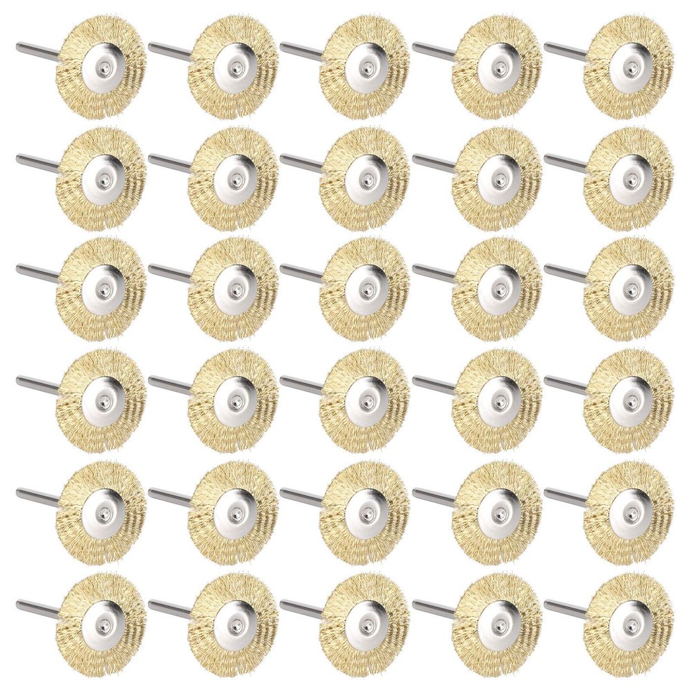 30Pcs Stainless Steel Wire Brushes Wheel Cup Pen Cleaning Brush Set Polishing Attachment Kit for Grinder Tools Mini Wood Carving Rust Paint Removal Polishing Tool (copper wire)