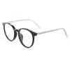 FUQINQINGOZ Anti Blue Light Retro Round Reading Glasses Anti Glare Computer Readers HD Flat Light Mirror Presbyopic Glasses (Color : Black-Transparency, Size : +350) view 1