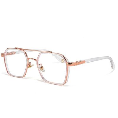 ZHUYIQZ Classic Aviator Anti Blue Light Reading Glasses Anti Glare Computer Readers Eyeglasses Cute Flat Light Mirror Women/Men (Color : Rose, Size : +100)