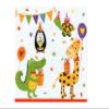 20 Napkins Funny Animals with Balloons, Fox, Rabbit, Deer, Children, Giraffe, Dinos, Birthdays, Children's Party Table Decoration - Colourful Paper Napkins 33 x 33 cm view 1