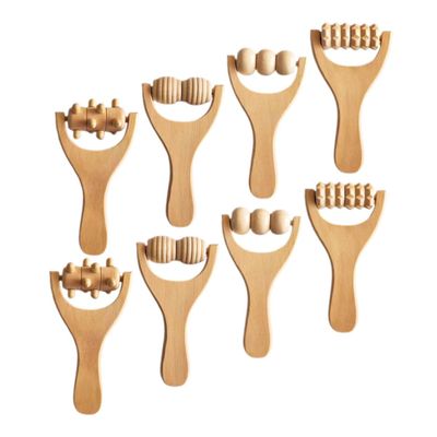 PLAFOPE 8pcs Wood Massage Tools Wooden Foot Massager Rollers for Back Shoulder Home Use Leg Roller and Back Massager