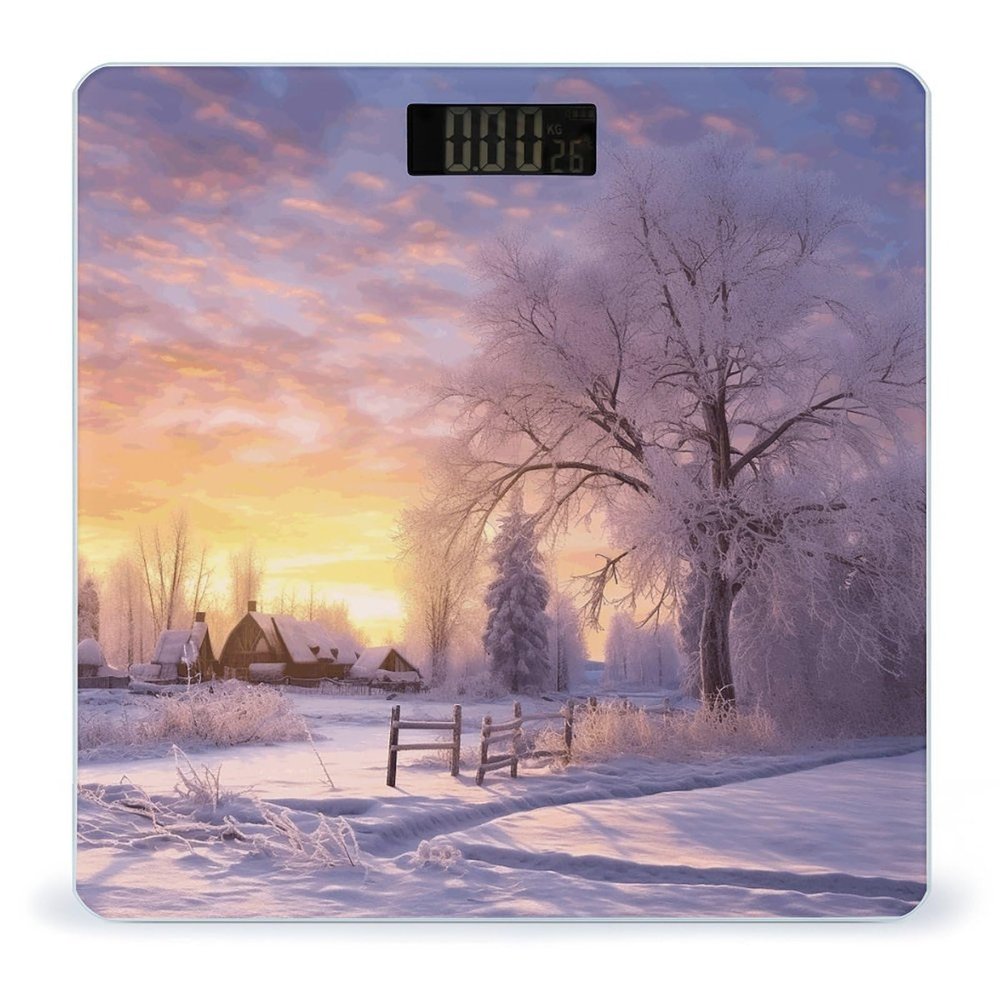 YJWANDL Scale for Body Weight Winter1 Print Weight Scale Digital Scale Body Fat Scale Weight Scale LCD Scale Slim Scale, style