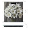 YJWANDL Scale for Body Weight White Lily Bouquet Print Weight Scale Digital Scale Body Fat Scale Weight Scale LCD Scale Slim Scale, style view 2