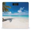 YJWANDL Scale for Body Weight White Beach Tropical Sea Print Weight Scale Digital Scale Body Fat Scale Weight Scale LCD Scale Slim Scale, style view 1