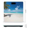 YJWANDL Scale for Body Weight White Beach Tropical Sea Print Weight Scale Digital Scale Body Fat Scale Weight Scale LCD Scale Slim Scale, style view 2