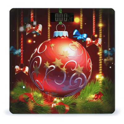 YJWANDL Scale for Body Weight Xmas Ball Print Weight Scale Digital Scale Body Fat Scale Weight Scale LCD Scale Slim Scale, style