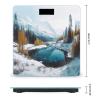 YJWANDL Scale for Body Weight Winter Mountains Snow Scene Print Weight Scale Digital Scale Body Fat Scale Weight Scale LCD Scale Slim Scale, style view 2