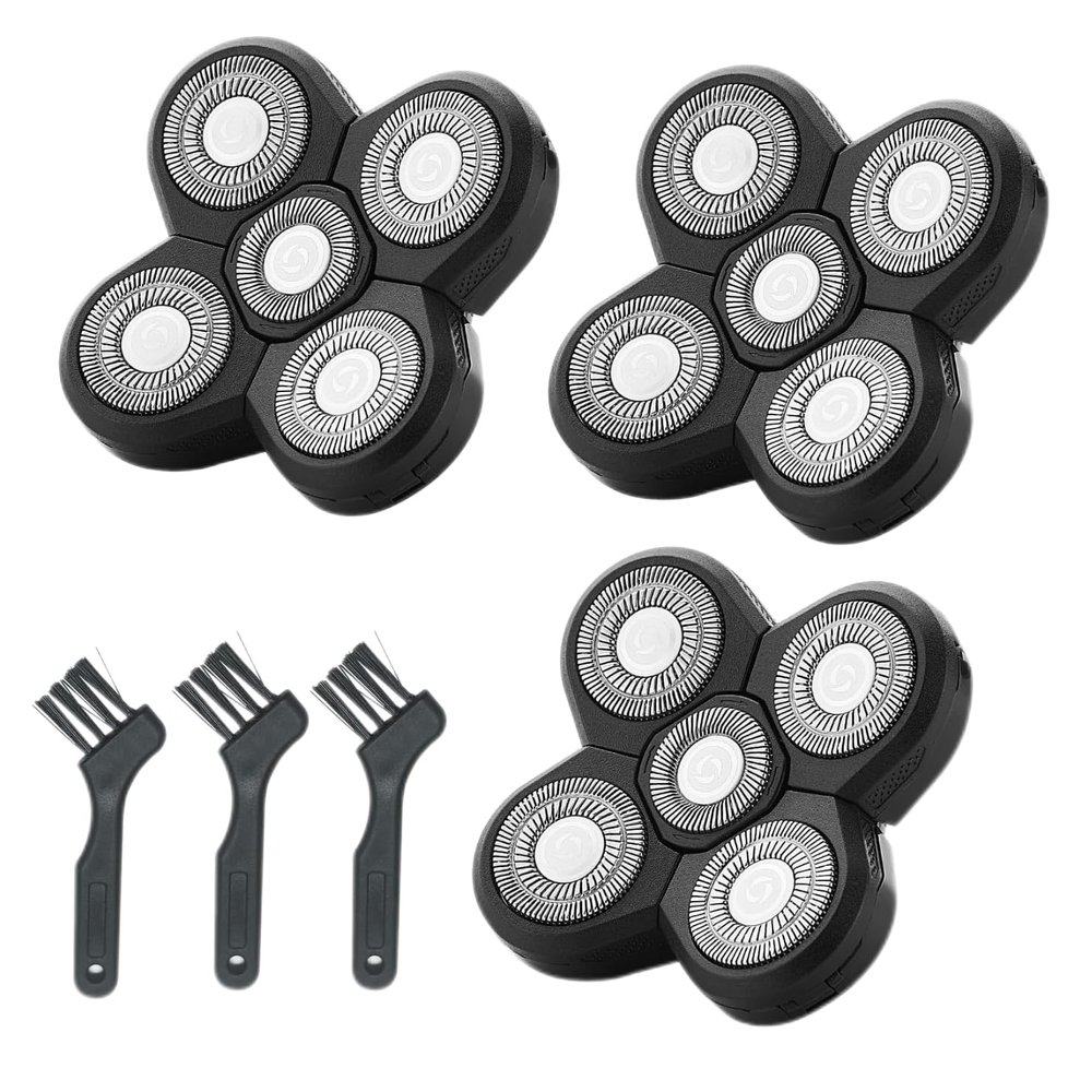 3 pcs Freebird Shaver Replacement Blades Compatible with Freedom Grooming Head Shaver,5 Blades Shaver Replacement Heads for Freedom Groming Freebird Replacement Blades for Bald Men