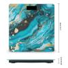 YJWANDL Scale for Body Weight Turquoise Blue Gold Marble Print Weight Scale Digital Scale Body Fat Scale Weight Scale LCD Scale Slim Scale, style view 2