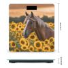 YJWANDL Scale for Body Weight Yellow Sunflower Horse Print Weight Scale Digital Scale Body Fat Scale Weight Scale LCD Scale Slim Scale, style view 2